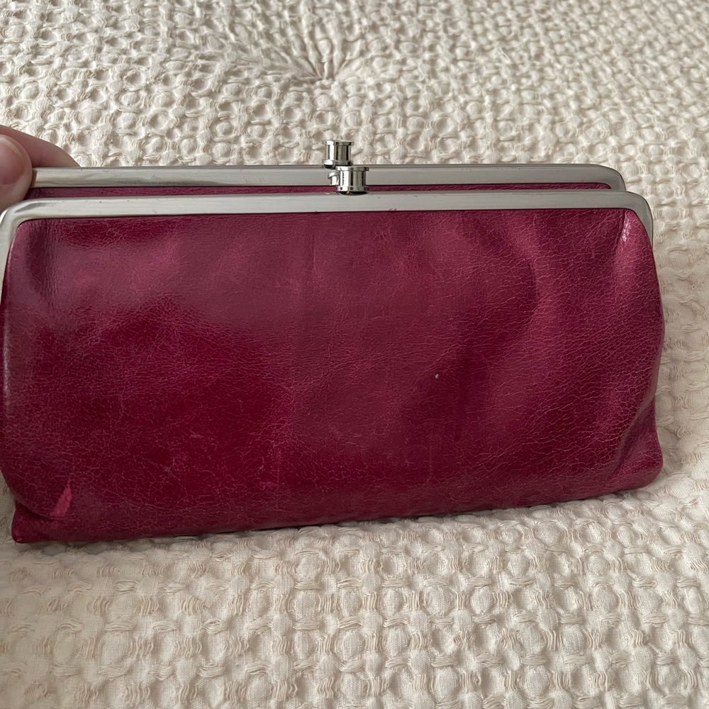 SOLD. SOLD. Hobo wallet. Color - ruby. Distressed look